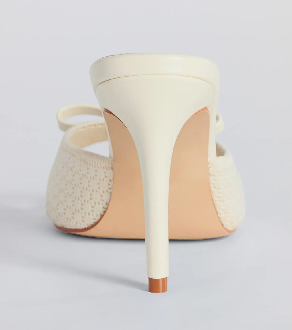 Adorable Finesse Knit Bow Stiletto Heels