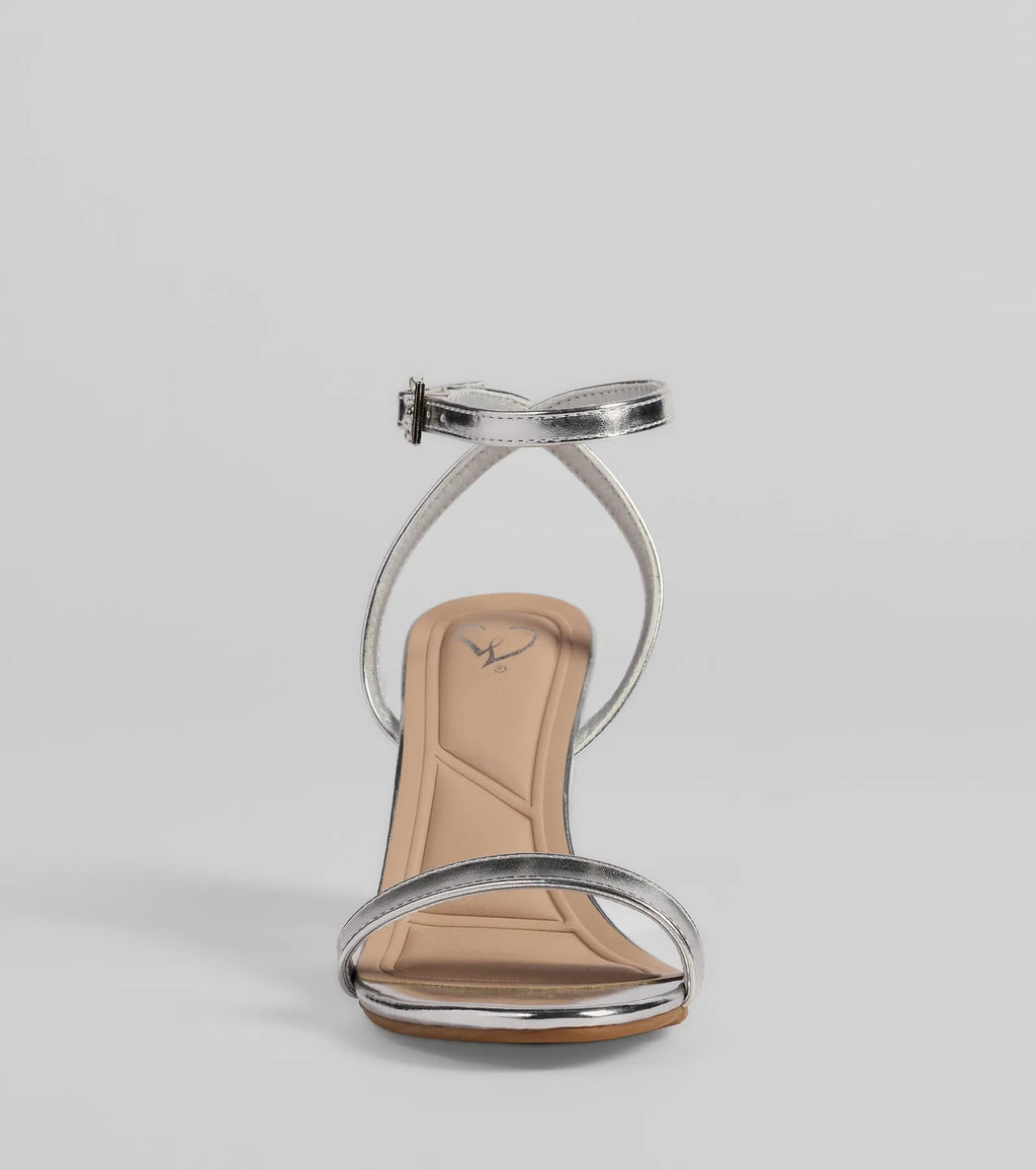 Pretty In Metallic Basic Block Heels